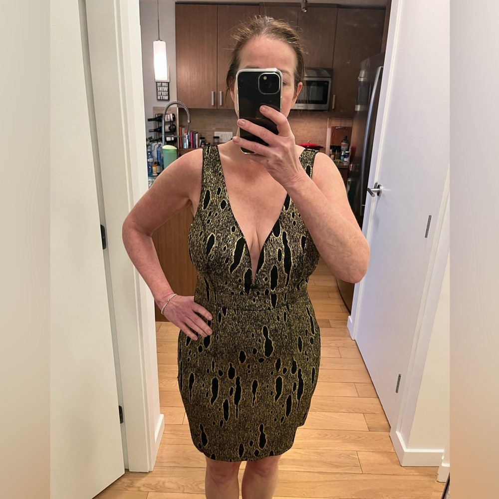 Ark & Co Black and Gold Mini Dress